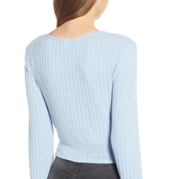 BP | NWOT belted wrap sweater top flared sleeves - Picture 4 of 7